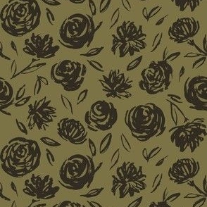 Zelie Green Floral Large repeat 5.8inches