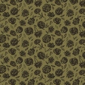 ZelieGreen Floral 3 inch repeat
