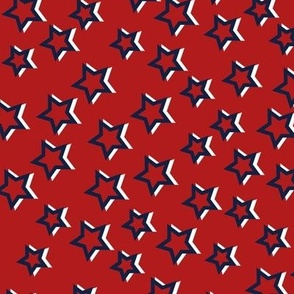 Medium // Starry Celebration: 4th of July Blue & White Stars on Red