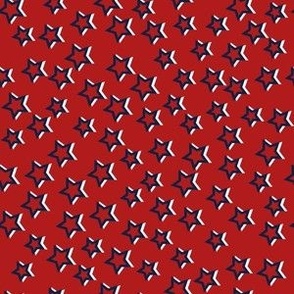 Small // Starry Celebration: 4th of July Blue & White Stars on Red