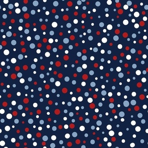 Medium // Star-Spangled Splatter: 4th of July Red, White, and Blue Dots Blender