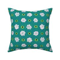 Cosmos flowers polka dots - Medium scale