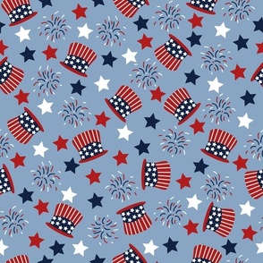 Medium // Stars, Stripes, and Sparkles: 4th of July, Uncle Sam's Hat, Fireworks & Stars 