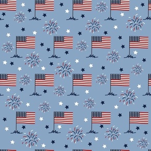 Medium // 4th of July Celebrations - American Flags & Fireworks