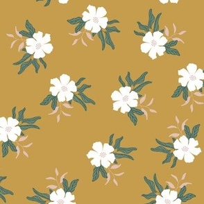 Blossom Petal Flowers // Mustard Yellow // 