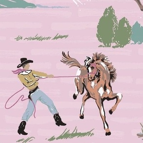 Cowboys on Faded Pink