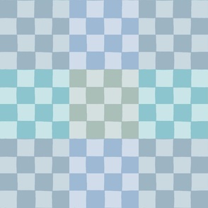 Multi color checkerboard tiles