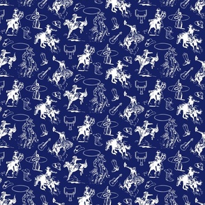 Cowboy Pattern Blue White