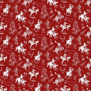 Cowboy Pattern Red White