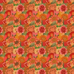 Pink orange coral flower garden 