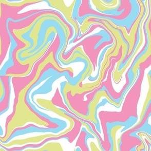 Pink Blue Green Swirls Seamless