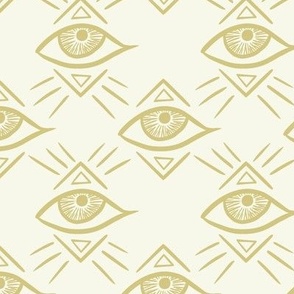 All Seeing Eye Talisman Cream Gold