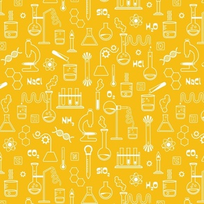 Science Line Art Yellow