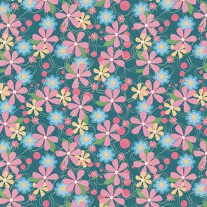 Blue Daisy Floral