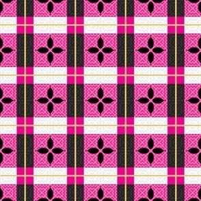 Pink Hmong Plaid Pattern by VXM