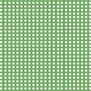 Green and White polka dots