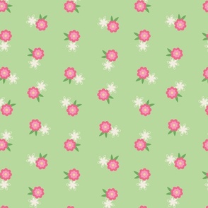 Green Pink Floral