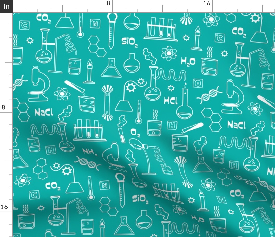 Science Line Art Turquoise
