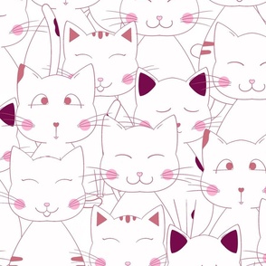 Authentic pink cat faces