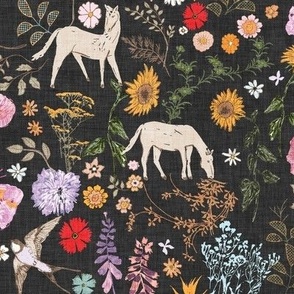 Horsey Flower Paddock (black) MED 