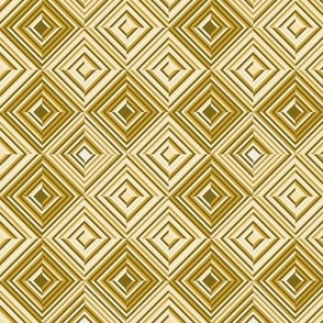 (S) squares with lines in goldenrod yellow, white, olive green, flax yellow