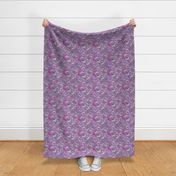 small scale floral dachshund purple