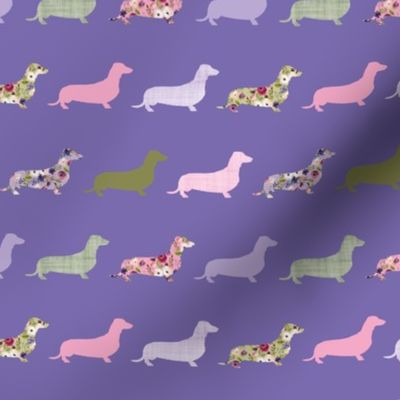 micro scale line dachshund purple