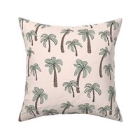 Summer palm trees garden island vibes - moroccan tropical botanical garden sage green on nude vintage