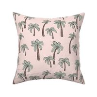 Summer palm trees garden island vibes - moroccan tropical botanical garden sage green on blush