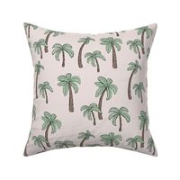 Summer palm trees garden island vibes - moroccan tropical botanical garden mint green on sand ivory