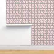 PASTEL PINK RAINBOW PATTERN ON GREY BACKGROUND