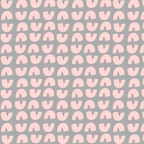 PASTEL PINK RAINBOW PATTERN ON GREY BACKGROUND