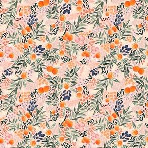 Floral Orange Pattern Smaller