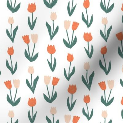 tulips - spring flowers - multi orange/pink - LAD22