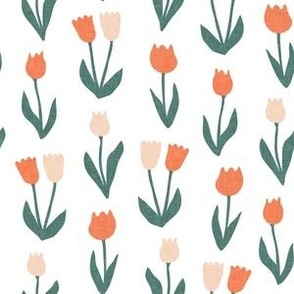 tulips - spring flowers - multi orange/pink - LAD22