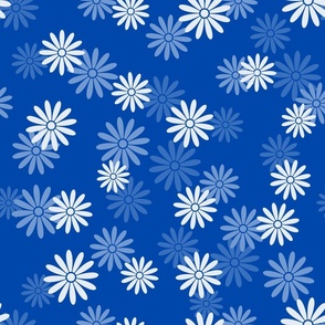 Flowers in cobalt blue