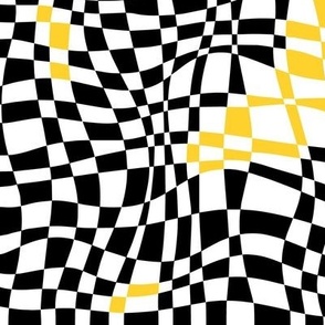 Wavy Check Black & Yellow