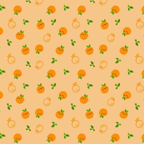 Oranges cute faces smiling