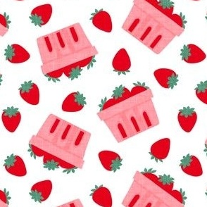 strawberries - red strawberries in pink berry baskets - LAD22