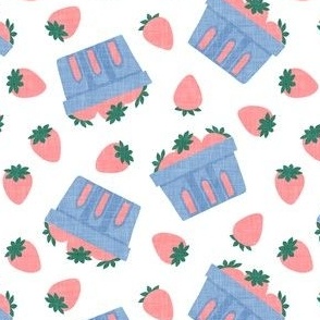 strawberries - pink strawberries in peri berry basket - LAD22