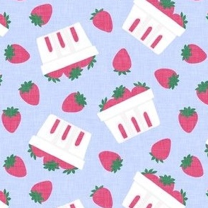strawberries - strawberries in berry basket - light purple - LAD22