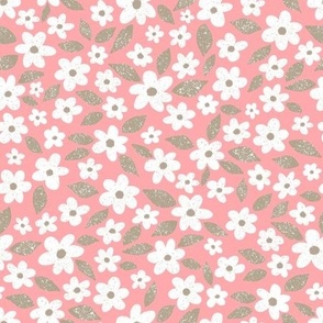 Ditsy Floral Daisy Pattern Light Pink