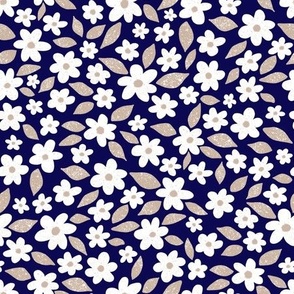Ditsy Floral Pattern Navy Blue