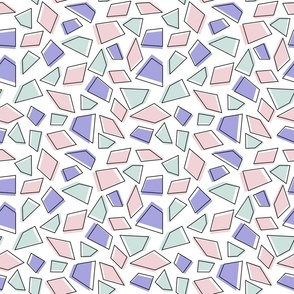 Retro Terrazzo / Pastel / Geometric / Non Directional / Lilac Sea Glass / Medium