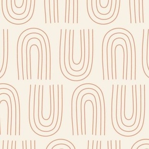 Alternating Rainbows_Earthy Orange on Cream_