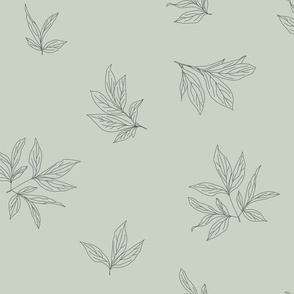 Leaf Scatter // Dusty Blue-Green // 