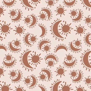 Terracotta/Clay Modern Boho Sun Moon Stars