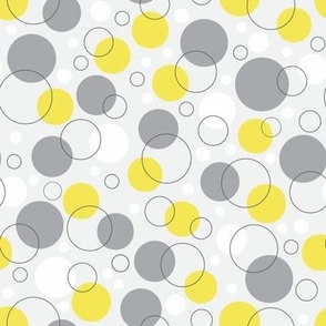 Dots and Circles Yellow and Gray