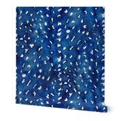 Faux Deer Hide Skin in Navy Blue - Large Scale - Spots Shibori Indigo