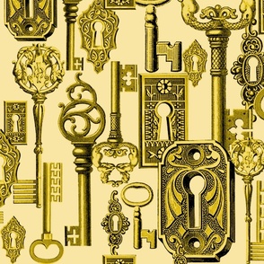 Vintage Keys - goldenrod and gold